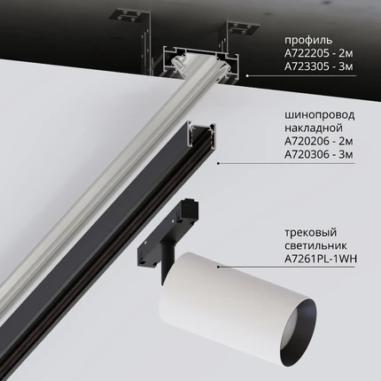 Профиль для монтажа накладного шинопровода Arte Lamp OPTIMA-ACCESSORIES A723305